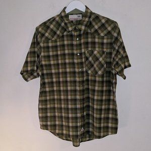 Ezekiel Collared Green Plaid Short Sleeve Button Down Shirt Size Medium
